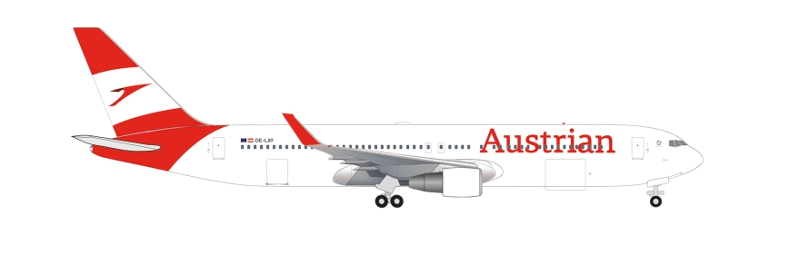 Herpa 536509 - Austrian Airlines Boeing 767-300 - new colors – OE-LAY “Japan” - 1:500