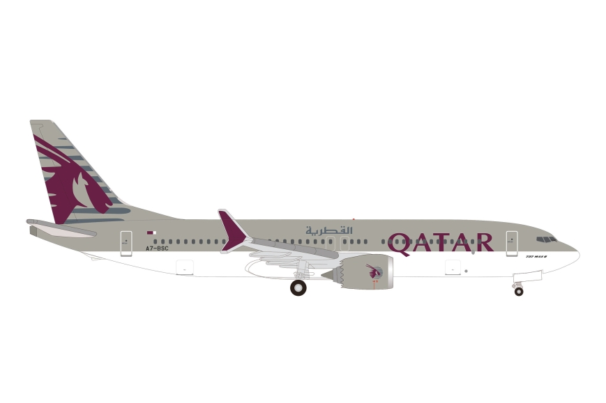 Herpa 537384 - Qatar Airways Boeing 737 Max 8 - A7-BSC - 1:500