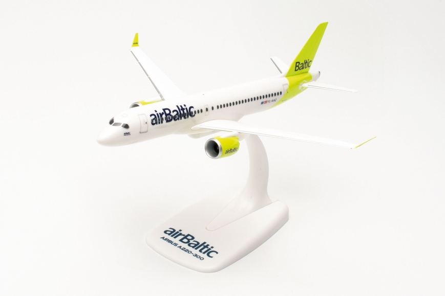 Herpa 613637 - airBaltic Airbus A220-300 – YL-AAZ - SnapFit - 1:200