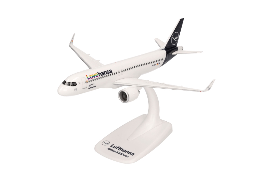 Herpa 613880 - Lufthansa Airbus A320neo "Lovehansa" – D-AINY "Lingen" - Snap-Fit - 1:200