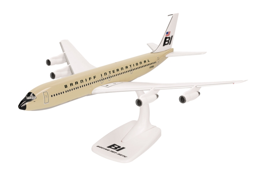 Herpa 614023 - Braniff International Boeing 707-320 - Solid beige – N7104 - SnapFit - 1:144