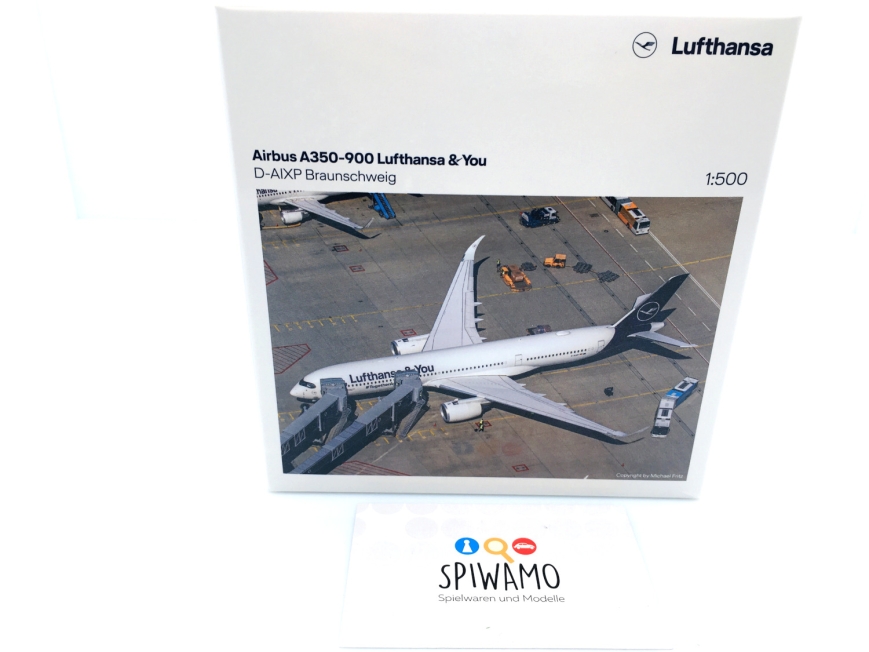 Herpa 536066 - Lufthansa Airbus A350-900 “Lufthansa & You” – D-AIXP “Braunschweig” - 1:500