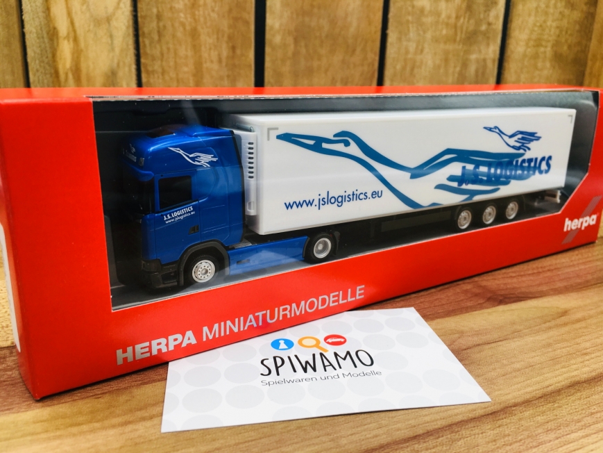 Herpa 312066 - Scania CS Lowliner-Kühlkoffer-Sattelzug "JS Logistik" (Saarland/Kirkel)