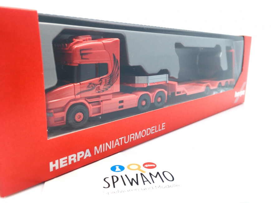 Herpa 313070 - Scania Hauber TL Zugmaschine Tieflade-Sattelzug „Spezialtransporte Sturm“ (Bayern/Neufahrn)