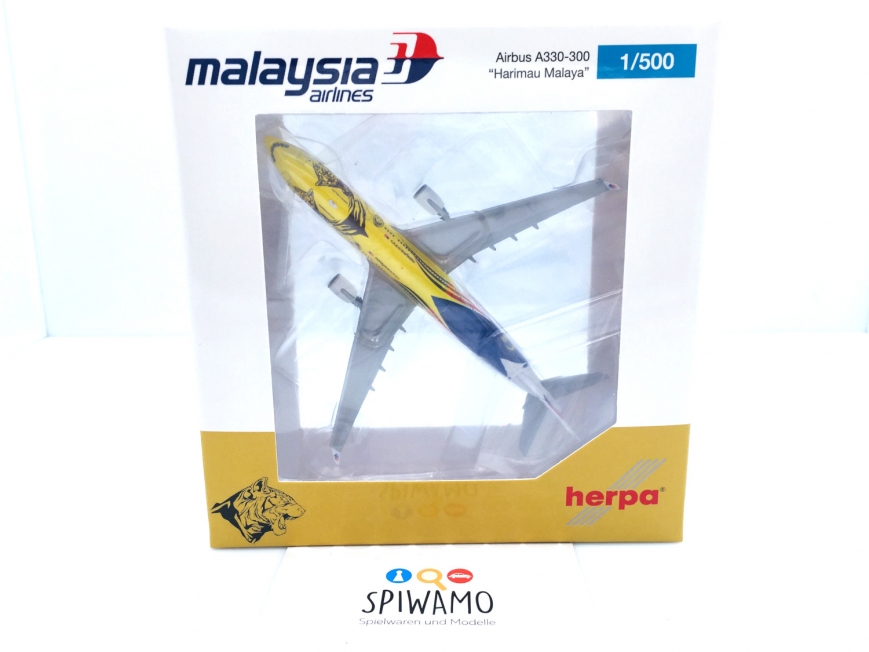 Herpa 535359- Malaysia Airlines Airbus A330-300 “Harimau Malaya” – 9M-MTG - 1:500