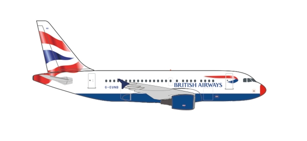 Herpa 535786 - British Airways Airbus A318 “Flying Start” – G-EUNB - 1:500
