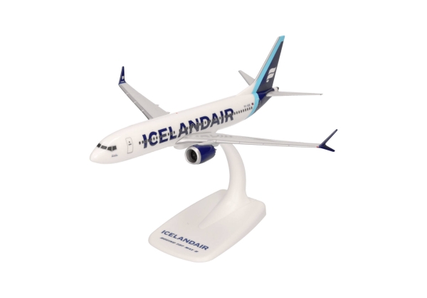 Herpa 613743 - Icelandair Boeing 737 Max 8 - new colors (cyan tail stripe) – TF-ICE “Jökulsárlón” - SnapFit - 1:200