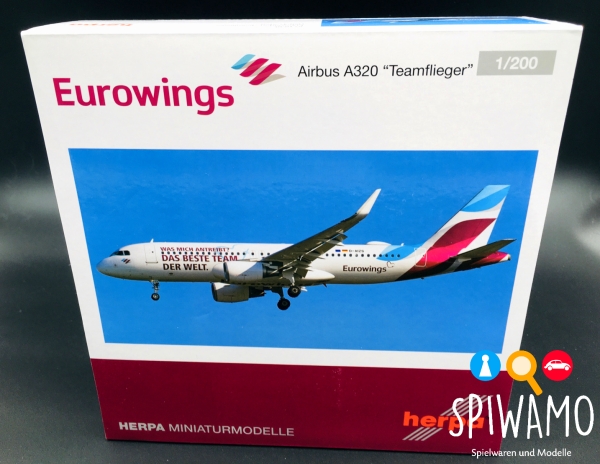Herpa 571838 - Eurowings Airbus A320 “Teamflieger” - D-AIZS