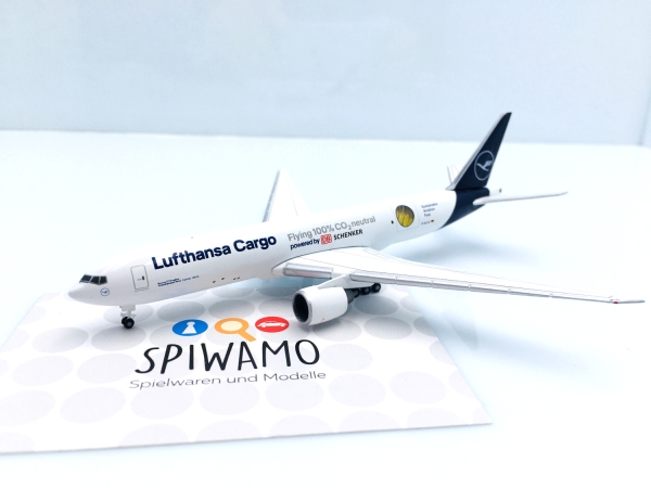Herpa 536103 - Lufthansa Cargo Boeing 777F “Sustainable Fuel - Powered by DB Schenker” – D-ALFG “Annyeonghaseyo, Korea”