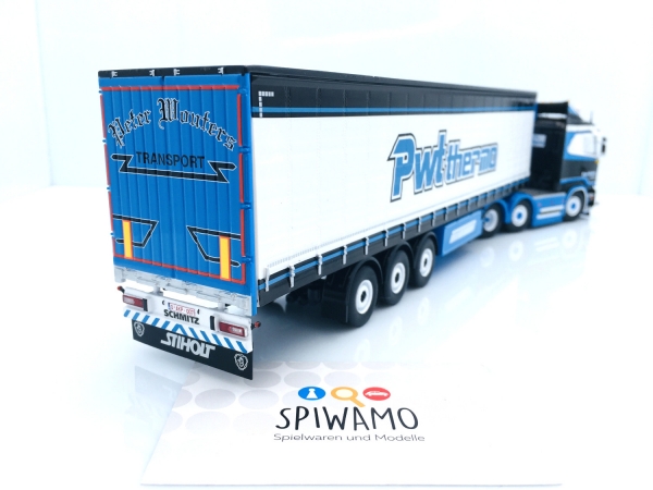 Tekno 81487 - Scania R-Serie Streamline mit 3-Achs-Curtainsider-Sattelauflieger - Peter Wouters, PWT-Thermo