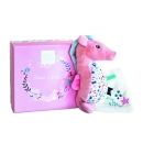 Doudou DC3654 - Seepferdchen mit Schmusetuch, rosa 17cm Sous l'ocean