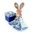 Doudou DC4016 - Hase marine mit Schmusetuch 12cm Boh'aime
