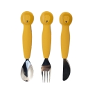 Trixie 96-432 - Kinderbesteck Set aus Silikon 3-teilig - Mr. Lion